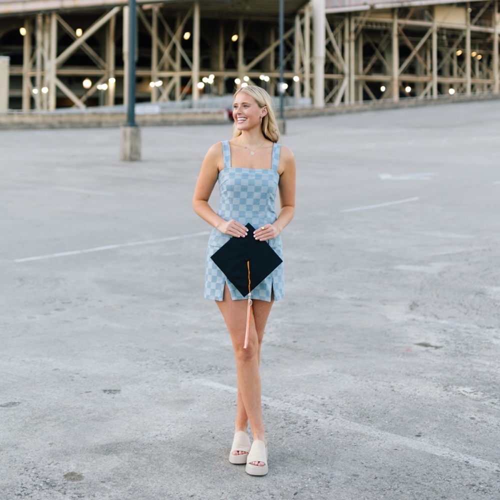 Blue Checkered Romper